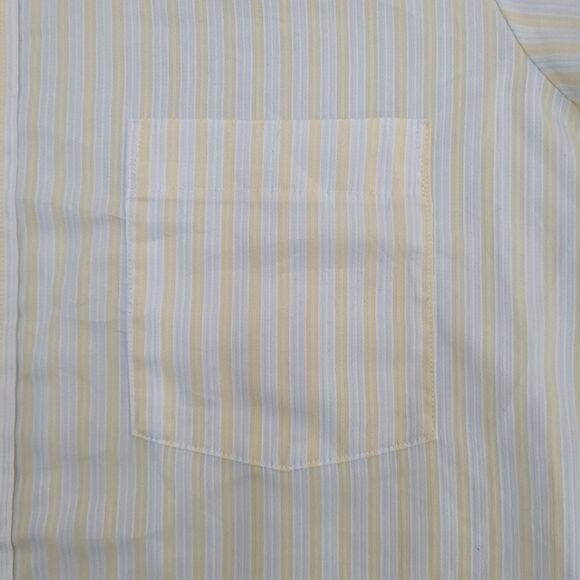 Vintage 80s Arrow Kent Button Shirt Medium 22x30 Beige - Picture 9 of 11